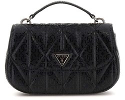 GUESS schoudertas handtas Aldina Top Handle Flap Crossbody Bag Black zwart