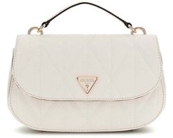 GUESS schoudertas handtas Aldina Top Handle Flap Crossbody Bag Cream White crème