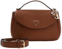 GUESS schoudertas handtas Evie Top Handle Flap Bag Cognac bruine