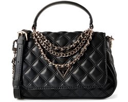 GUESS schoudertas handtas Giully II Top Handle Flap Bag Black zwart