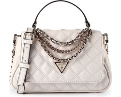 GUESS schoudertas handtas Giully II Top Handle Flap Bag Cream White crème