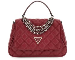 GUESS schoudertas handtas Giully II Top Handle Flap Bag Red donkerrood