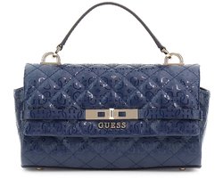 GUESS schoudertas handtas Idra Top Handle Flap Bag Midnight donkerblauw