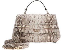 GUESS schoudertas handtas Melinda Top Handle Flap Bag Natural crème