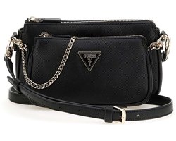 GUESS schoudertas handtas Noelle II Double Pouch Crossbody Bag Black zwart