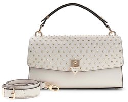 GUESS schoudertas handtas Patsie Top Handle Flap Bag Cream White crème