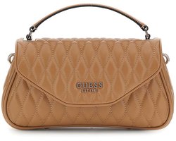 GUESS schoudertas handtas Valla Top Handle Flap Bag Beige Lichtbruin