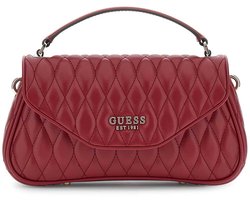 GUESS schoudertas handtas Valla Top Handle Flap Bag Red donkerrood