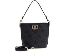 GUESS schoudertas Karnilla Logo Bucket Coal Logo donkergrijs