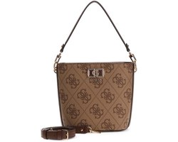 GUESS schoudertas Karnilla Logo Bucket Latte Logo / Brown Lichtbruin