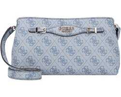 GUESS schoudertas Katya Crossbody Top Zip Slate Logo blauwgrijs