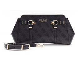 GUESS schoudertas Leona Logo Girlfriend Xbody Coal Logo donkergrijs