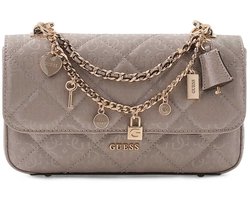 GUESS schoudertas Libby Flap Crossbody Bag Dark Taupe
