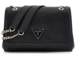 GUESS schoudertas Noelle II Convertible Xbody Flap Bag Black zwart