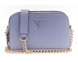 GUESS schoudertas Noelle II Crossbody Camera Bag Grey Blue blauwgrijs
