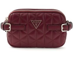 GUESS schoudertas Paisleigh Mini Camera Bag Burgundy wijnrood