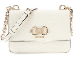 GUESS schoudertas Salinge Flap Crossbody Bag Cream White crème