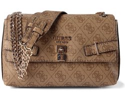 GUESS schoudertas Yesba Convertible Xbody Flap Latte Logo bruine