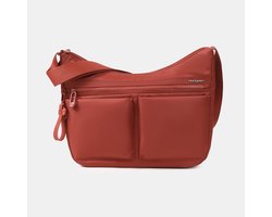 Hedgren ALEX grote crossbodytas A4 met RFID – 100% gerecycled RPET – Waterafstotend - Dahlia Red