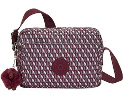kipling schoudertas Basic Print Abanu Crossbody 3DK Wine wijnrood