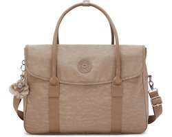 kipling schoudertas laptoptas met laptopvak Basic Superworker Computer Bag Tan Beige Taupe
