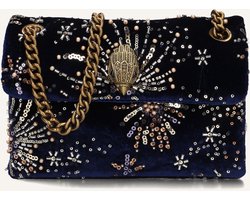 Kurt Geiger London Velvet Mini Kensington Crossbodytassen Dames - Donkerblauw - Maat ONESIZE