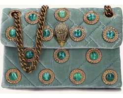 Kurt Geiger London Velvet Mini Kensington Crossbodytassen Dames - Mint - Maat ONESIZE