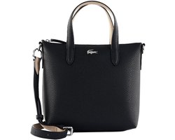 LACOSTE schoudertas handtas Anna Tote Noir Krema zwart