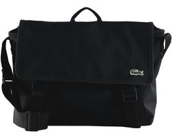 LACOSTE schoudertas tabletzak Messenger Bag Noir zwart