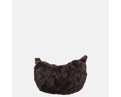 Laurent David Gloria crossbody tas faux fur chocolade