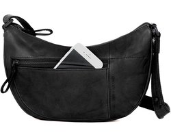Leren Crossbodytas - Cecelia - Zwart