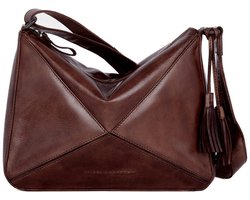 Leren Crossbodytas - Lilla - Donkerbruin