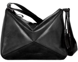 Leren Crossbodytas - Lilla - Zwart