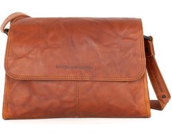 Leren Crossbodytas met klep - Belle - Brandy