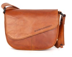 Leren Crossbodytas met klep - Genya - Brandy Cognac