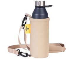 NOMAD® x Fraenck 0,5L Flessendrager | Beige | Fleshouder Tas | Gemaakt van Slaapzak | Voor Standaard Waterflessen | Limited Edition