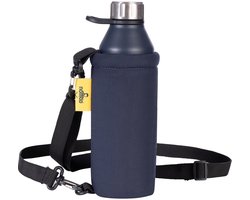 NOMAD® x Fraenck 0,5L Flessendrager | Dark Navy | Fleshouder Tas | Gemaakt van Slaapzak | Voor Standaard Waterflessen | Limited Edition