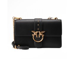 PINKO schoudertas Love One Classic ST. CL. Nero - Antique Gold zwart