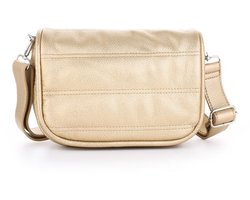 pu leren schoudertas dames – compacte crossbody tas – trendy handtas met klep – elegante party tas – cadeau idee – 20x16x7 cm - goud