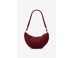 Sissy-Boy - Donkerrode corduroy crossbody tas