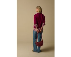 Sissy-Boy - Donkerroze corduroy crossbody tas