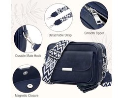 Stijlvolle dames schoudertas met franjes - Zwart