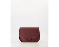 Tas -bordeaux -leer -klein -crossbody