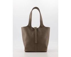 TAS - crossbody- taupe- leer