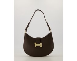 tas- leer - donker bruin - crossbody/schoudertas -nieuw -trendy