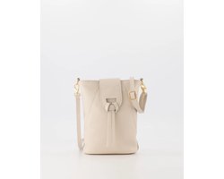tasje - leer -klein- ecru- crossbody