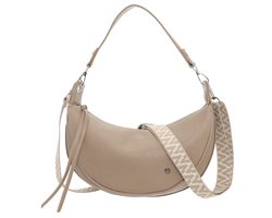 Taupe Crossbody Tas Quebec- Halve maan tas- Dames tas- Moederdag- Sint- Kerst