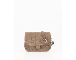 Teatro - Flora - Crossbodytasje - Leer - Croco -Taupe