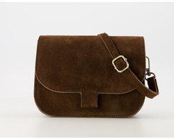 Teatro - Flora - Crossbodytasje - Leer - Suede - Donkerbruin - Bronskleurig