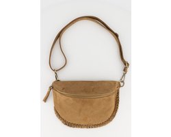 Teatro - Mara - Heuptasje - Çrossbodytasje - Dames - Suede - Leer - Taupe - Bronskleurige details